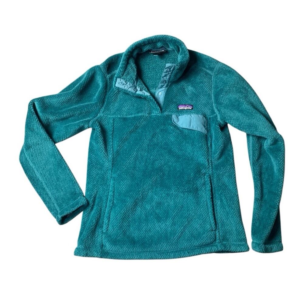 Patagonia women's medium retool Turquoise Fleece Pullover gorp outdoor